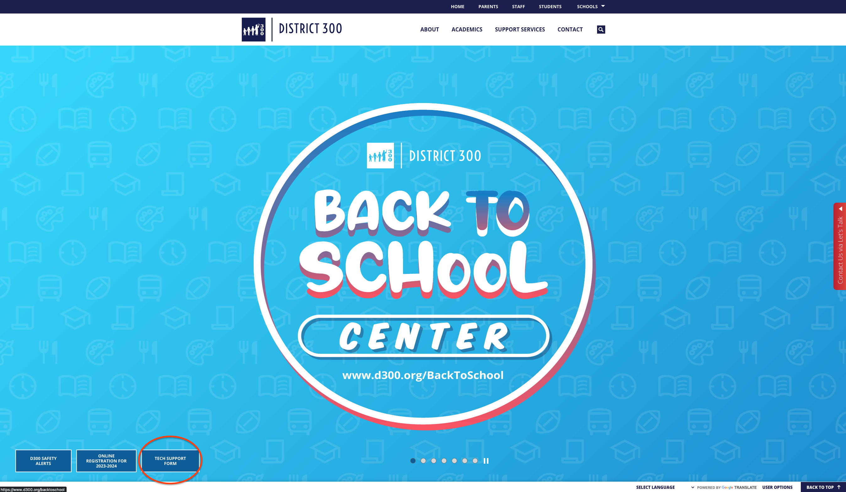 District Website Homepage